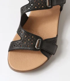 Women SUPERSOFT Comfort|Sandals-Maz2 Black Leather Sandals