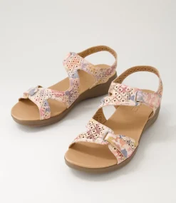 Women SUPERSOFT Comfort|Sandals-Maz2 Pastel Floral Gum Leather Sandals