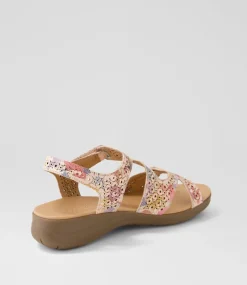 Women SUPERSOFT Comfort|Sandals-Maz2 Pastel Floral Gum Leather Sandals