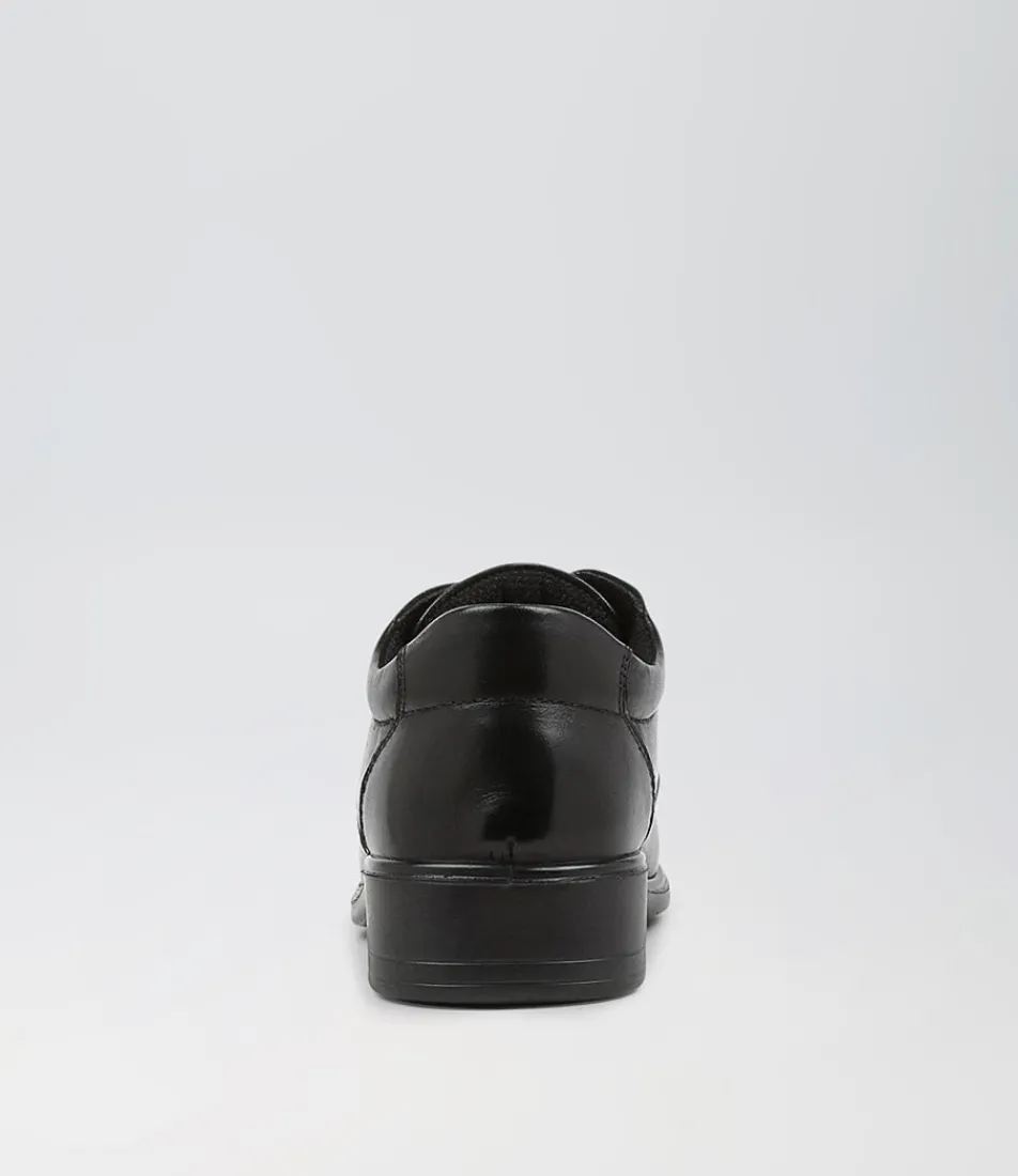 COLORADO Junior School Shoes-Maze Jnr E Lol Cf Black-Leather Lace Up Flats