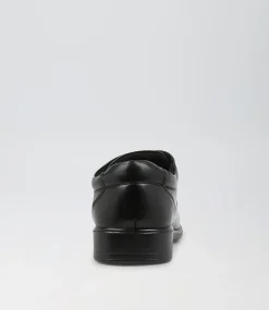 COLORADO Senior School Shoes-Maze Senior E Black Leather Lace Up Shoes