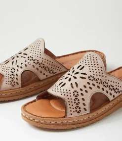 Women COLORADO Comfort|Slides-Melbas Light Pink Leather Slides