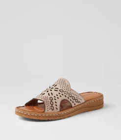 Women COLORADO Comfort|Slides-Melbas Light Pink Leather Slides
