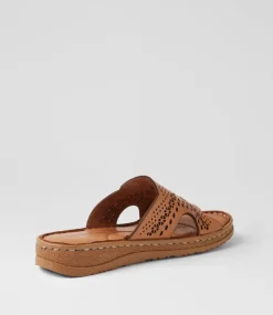 Women COLORADO Comfort|Slides-Melbas Tan Leather Slides