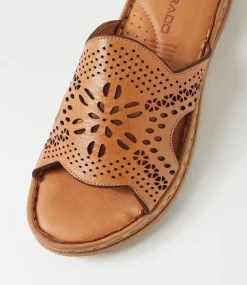 Women COLORADO Comfort|Slides-Melbas Tan Leather Slides