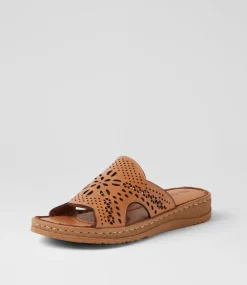 Women COLORADO Comfort|Slides-Melbas Tan Leather Slides