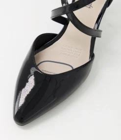 Women SUPERSOFT Comfort|Heels-Melborns2 Black Patent Leather Heels