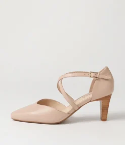Women SUPERSOFT Comfort|Heels-Melborns2 Nude Leather Heels