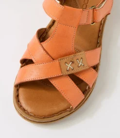 Women COLORADO Comfort|Flats-Melody Orange Leather Sandals