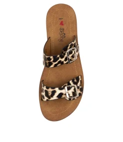 Women I LOVE BILLY Slides|Flats-MELTON LEOPARD SMOOTH