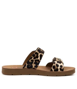 Women I LOVE BILLY Slides|Flats-MELTON LEOPARD SMOOTH