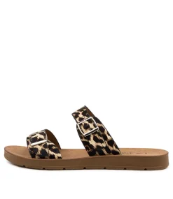Women I LOVE BILLY Slides|Flats-MELTON LEOPARD SMOOTH