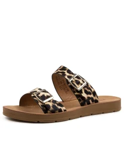 Women I LOVE BILLY Slides|Flats-MELTON LEOPARD SMOOTH
