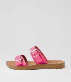 Women I LOVE BILLY Slides|Flats-Melton Pink Denim Slides