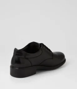 COLORADO Junior School Shoes-Memo Junior E Black Leather Heels