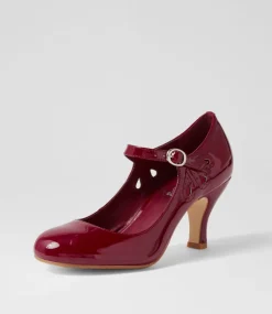 Women I LOVE BILLY Mary Janes|Heels-Mendy Wine Patent Pu Mary Jane Heels