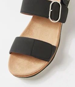 Women I LOVE BILLY Flats|Sandals-Merella Black Sandals