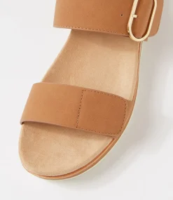Women I LOVE BILLY Flats|Sandals-Merella Tan Nubuck Pu Sandals