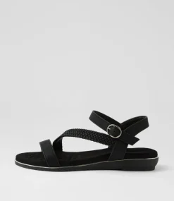 Women I LOVE BILLY Flats|Sandals-Merleo Black Sandals