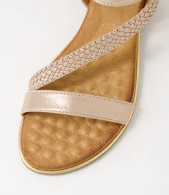 Women I LOVE BILLY Flats|Sandals-Merleo Rose Gold Multi Sandals
