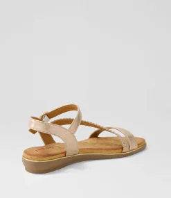 Women I LOVE BILLY Flats|Sandals-Merleo Rose Gold Multi Sandals