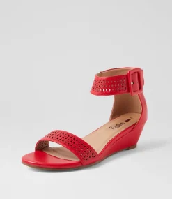 Women I LOVE BILLY Wedges|Heels-Merline Red Sandals