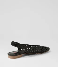 Women I LOVE BILLY Flats-Merson Black Weave Flat Shoes