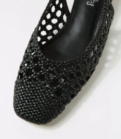 Women I LOVE BILLY Flats-Merson Black Weave Flat Shoes