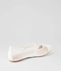Women I LOVE BILLY Flats-Meshette White Mesh Flat Shoes