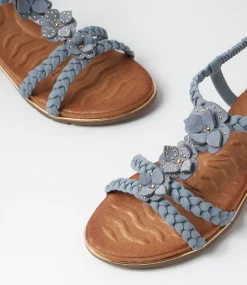 Women I LOVE BILLY Flats|Sandals-Meten Mid Blue Sandals