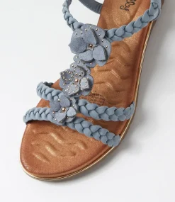 Women I LOVE BILLY Flats|Sandals-Meten Mid Blue Sandals