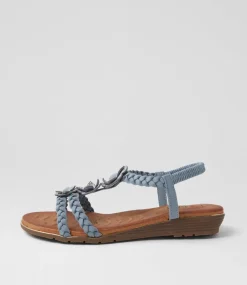 Women I LOVE BILLY Flats|Sandals-Meten Mid Blue Sandals