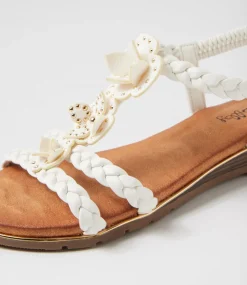 Women I LOVE BILLY Flats|Sandals-Meten White Sandals