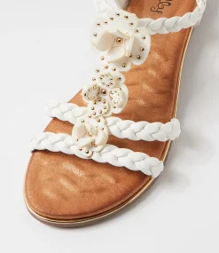 Women I LOVE BILLY Flats|Sandals-Meten White Sandals