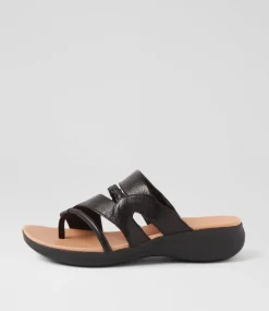 Women SUPERSOFT Comfort|Slides-Mia2 Black Leather Slides