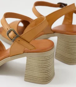 Women DIANA FERRARI Heels|Sandals-Micente Tan Leather Sandals