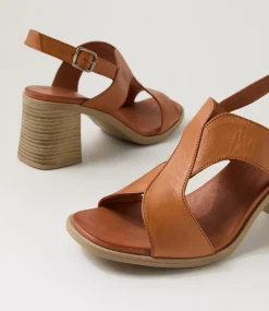 Women DIANA FERRARI Heels|Sandals-Midan Tan Leather Sandals