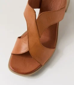 Women DIANA FERRARI Heels|Sandals-Midan Tan Leather Sandals