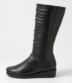 Women SUPERSOFT Boots|Comfort-Millan Black Leather Calf Boots