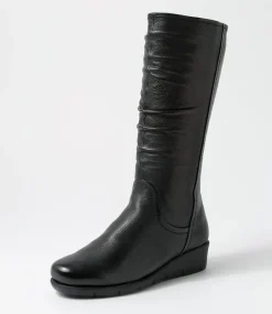 Women SUPERSOFT Boots|Comfort-Millan Black Leather Calf Boots