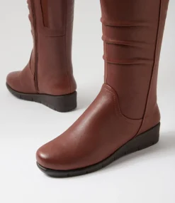 Women SUPERSOFT Boots|Comfort-Millan Cognac Leather Calf Boots