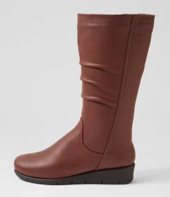Women SUPERSOFT Boots|Comfort-Millan Cognac Leather Calf Boots