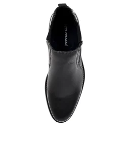 COLORADO Boots|Casuals-Mills Black Leather Ankle Boots