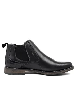 COLORADO Boots|Casuals-Mills Black Leather Ankle Boots