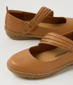 Women COLORADO Comfort|Mary Janes-Milly Tan Leather Flat Shoes