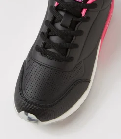 COLORADO Sport School Shoes|Junior School Shoes-Mimi Jnr Lace Lol Black Leather Sneakers