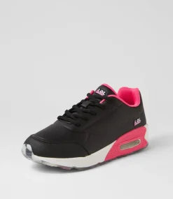 COLORADO Sport School Shoes|Junior School Shoes-Mimi Jnr Lace Lol Black Leather Sneakers