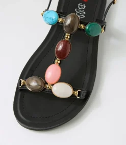 Women I LOVE BILLY Flats|Sandals-Miriami Black Sandals