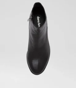 Women DIANA FERRARI Boots-Mocker Black Leather Ankle Boots