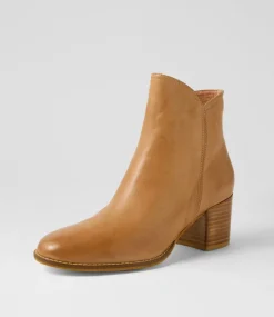 Women DIANA FERRARI Boots-Mocker Tan Leather Ankle Boots
